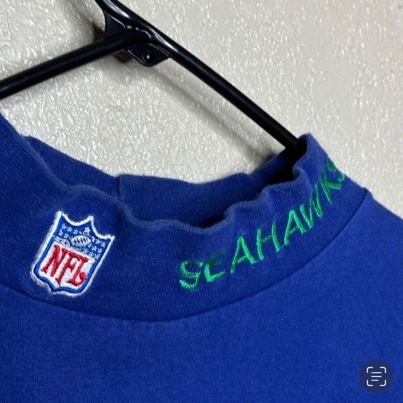 Vintage Seattle Seahawks Cowl Neck Long Sleeve Shirt Large - Picture 3 of 6